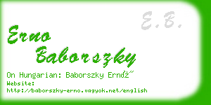 erno baborszky business card